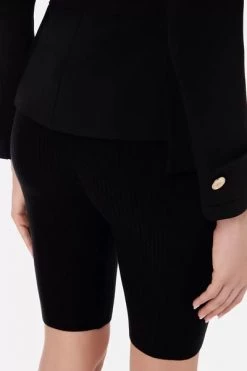 Elisabetta Franchi Korte Broeken Knitted Cyclist Pants Black