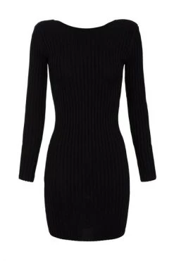 Elisabetta Franchi Casual Jurken Dress In Knit Fabric With Crossing On The Back Black -Elisabetta Franchi Winkel bbb39adf77e3f8494f851325d4468218