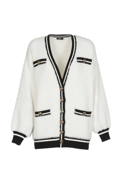 Vesten Elisabetta Franchi Sweaters Ivory Beige 1 Vesten Elisabetta Franchi Sweaters Ivory Beige