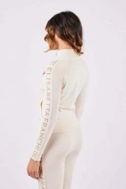 Elisabetta Franchi Hoodies & Sweatvesten Zip-throughs White