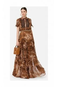 Elisabetta Franchi Maxi Jurken Maxi Dresses Brown -Elisabetta Franchi Winkel be6c2447686363b5ab31c63fb5d92561