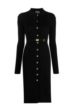 Elisabetta Franchi Casual Jurken Knit Dress Black