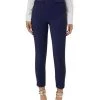 Elisabetta Franchi Pantalons Skinny Trousers With Flaps And Horsebit Accessory Blue