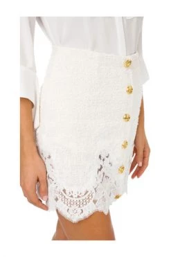 Elisabetta Franchi Korte Rokken MINI SKIRT WITH BUTTONS White -Elisabetta Franchi Winkel bfe080e62d004c07493c8b434abc4be4