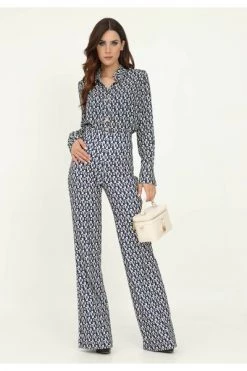 Elisabetta Franchi Wijde Broeken Trousers Beige -Elisabetta Franchi Winkel bfe2346c0d26245909d39eadb059d325