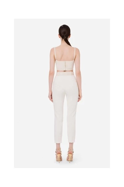 Elisabetta Franchi Pantalons Skinny Trousers White 3 Elisabetta Franchi Pantalons Skinny Trousers White - Afbeelding 3