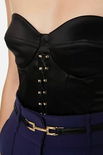 Elisabetta Franchi Sleeveless Tops Black 1 Elisabetta Franchi Sleeveless Tops Black