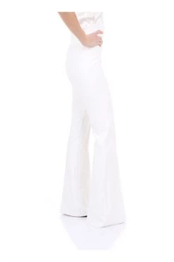 Elisabetta Franchi Wijde Broeken Trousers White