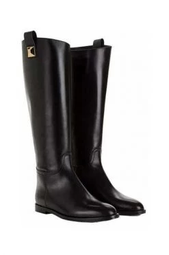 Elisabetta Franchi Snowboots Riding Boot With Gold Studded Passantino Black