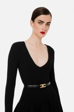 Elisabetta Franchi Casual Jurken Midi Dresses Black -Elisabetta Franchi Winkel c1cd354d83aaaee52193e8942a1e62c5