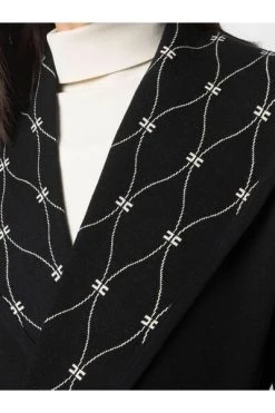 Elisabetta Franchi Trenchcoats & Mantels Jacquard Coat With Diamond Print Black -Elisabetta Franchi Winkel c23916285708d00a84007e268b6e86c0