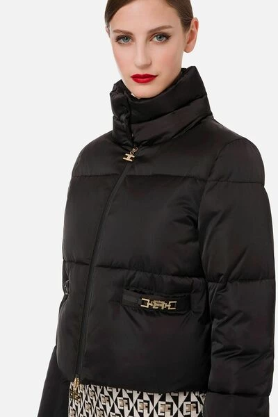 Elisabetta Franchi Gewatteerde Jassen Down Jackets Black 4 Elisabetta Franchi Gewatteerde Jassen Down Jackets Black - Afbeelding 4
