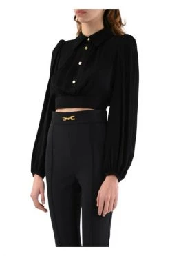 Elisabetta Franchi Blouses Blusa Black -Elisabetta Franchi Winkel c2eb67c07a2d3d9ee74cb1aef8e75e3c