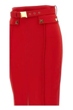 Elisabetta Franchi Kokerrokken Pencil Skirt Red