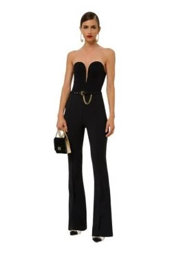 Wijde Broeken Elisabetta Franchi Pantalon Zwart PA05227E2 110 Black