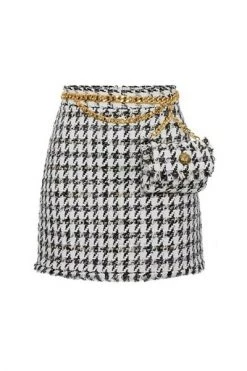 Elisabetta Franchi Korte Rokken Frayed Skirt With Belt Bag Black -Elisabetta Franchi Winkel c35ea542dc68b6e605cb00f47f42a61f