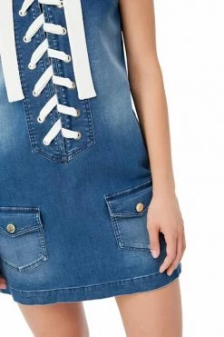 Elisabetta Franchi Casual Jurken Mini Denim Dress Blue -Elisabetta Franchi Winkel c465aae278eba17ae6e1b1fa0a2345cf