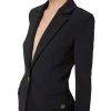 Elisabetta Franchi Blazers Jacket With Light Gold Enamel Buttons Black
