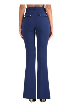 Wijde Broeken ELISABETTA FRANCHI Flared Trousers Blue -Elisabetta Franchi Winkel c4e150eb72bc19ddb8d27402f55bba5a