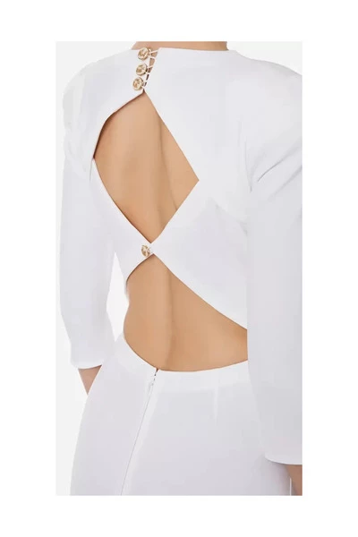 Elisabetta Franchi Casual Jurken Midi Dresses White 3 Elisabetta Franchi Casual Jurken Midi Dresses White - Afbeelding 3
