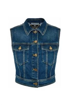 Elisabetta Franchi Bodywarmers Crop Vest In Denim Blue 8 Elisabetta Franchi Bodywarmers Crop Vest In Denim Blue -Elisabetta Franchi Winkel c7c0c59ad8947a24ba2505d89983b1c9