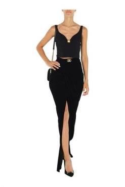 Elisabetta Franchi Maxi Rokken Skirt GO48527E2 Black -Elisabetta Franchi Winkel c851b5c09fe878ad081d42e10d900637