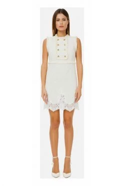 Elisabetta Franchi Casual Jurken Mini Tweed Dress White -Elisabetta Franchi Winkel c95e236e5f19278ac0a82ffa450f6966