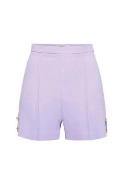 Elisabetta Franchi Korte Broeken High Waist Shorts With Side Slits Purple -Elisabetta Franchi Winkel ca4b4c85cb17264a42c8536601eca96d