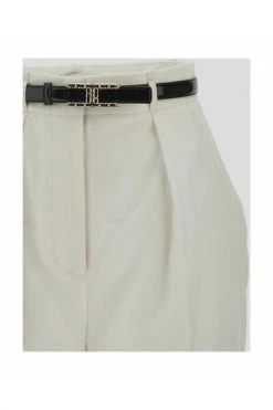 Elisabetta Franchi Chino's Palazzo Trousers White