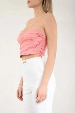 Elisabetta Franchi Shirts Crop Top Pink