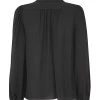 Elisabetta Franchi Longsleeve Shirts Georgette Shirt With Maxi Chain Accessory Black