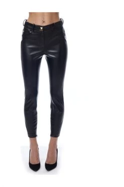 Leren Broeken Elisabetta Franchi Trousers Black Black