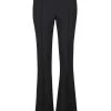 Elisabetta Franchi Wijde Broeken Bell-Bottom Trousers With Plaque In The Waistline Black