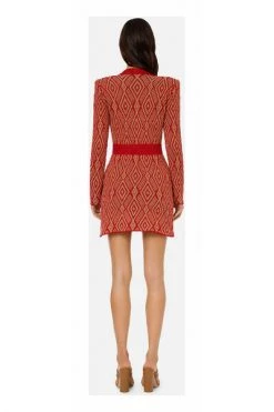 Elisabetta Franchi Casual Jurken Coat Dress With Ethnic Diamond Pattern Red 8 Elisabetta Franchi Casual Jurken Coat Dress With Ethnic Diamond Pattern Red -Elisabetta Franchi Winkel cd0933892e5e33e68b098df6161fca30