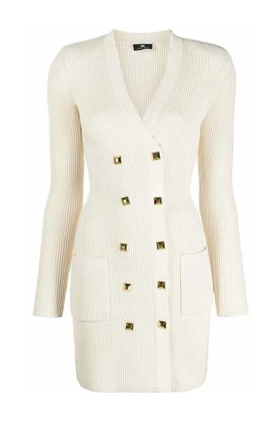 Casual Jurken Elisabetta Franchi Dresses Ivory White 2 Casual Jurken Elisabetta Franchi Dresses Ivory White - Afbeelding 2