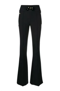 Wijde Broeken Elisabetta Franchi Trousers Black Black