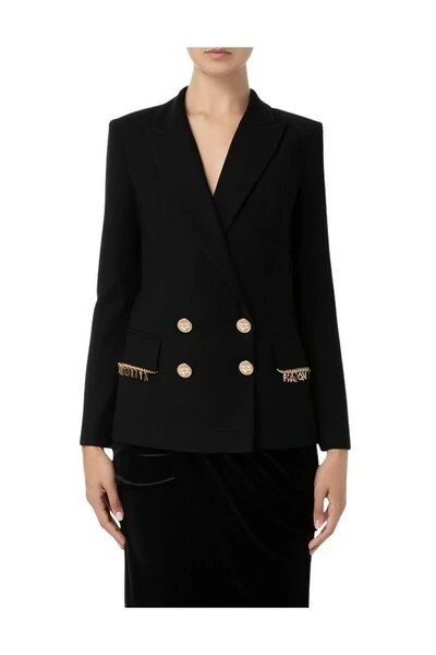 Elisabetta Franchi Blazers Blankets Black 1 Elisabetta Franchi Blazers Blankets Black