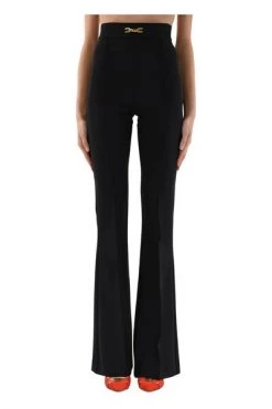 Elisabetta Franchi Wijde Broeken Wide Trousers Black -Elisabetta Franchi Winkel cecfc807a683429b1f50e2abb68e4879