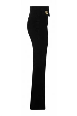 Elisabetta Franchi Wijde Broeken Wide Trousers Black