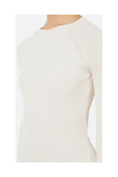 Elisabetta Franchi Casual Jurken Dress With Crew Neck And Knitted Bow Beige 2 Elisabetta Franchi Casual Jurken Dress With Crew Neck And Knitted Bow Beige - Afbeelding 2