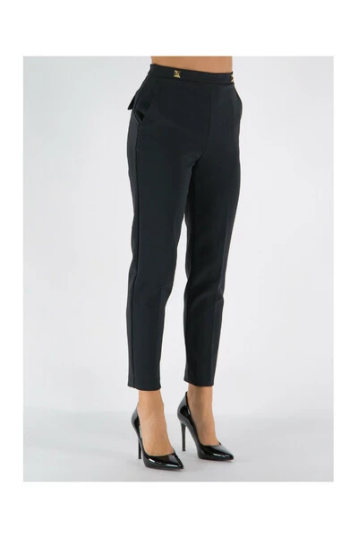 Elisabetta Franchi Pantalons Slim-fit Trousers Black 2 Elisabetta Franchi Pantalons Slim-fit Trousers Black - Afbeelding 2