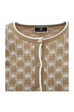 Elisabetta Franchi Feestjurken Cardigan With Contrasting Print And Belt Brown -Elisabetta Franchi Winkel d08e721c3487bf6c963c340f8ebd0afe