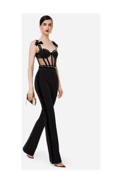 Jumpsuits & Tuinbroeken Elisabetta Franchi Trousers Black Black -Elisabetta Franchi Winkel d0ae08825b2c52739bf3b59b31376025