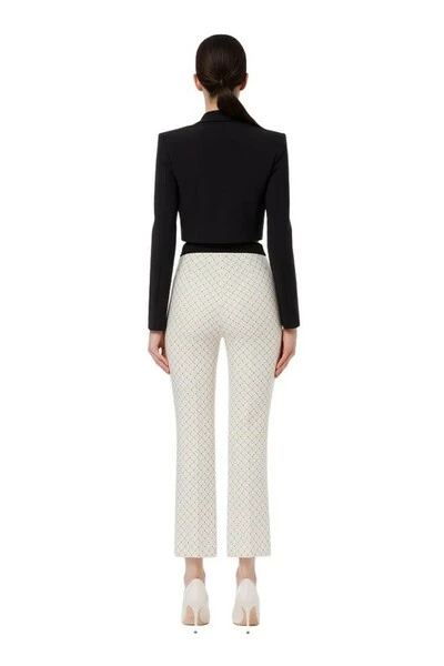 Elisabetta Franchi Flared Jeans FLARED TROUSERS WITH STUDS PRINT White 2 Elisabetta Franchi Flared Jeans FLARED TROUSERS WITH STUDS PRINT White - Afbeelding 2