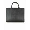 Elisabetta Franchi Shoppers Large Tote Bag With Perforated Logo Black