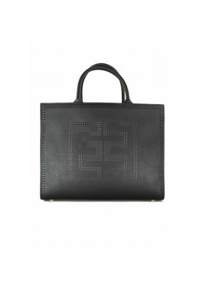 Elisabetta Franchi Shoppers Large Tote Bag With Perforated Logo Black 1 Elisabetta Franchi Shoppers Large Tote Bag With Perforated Logo Black