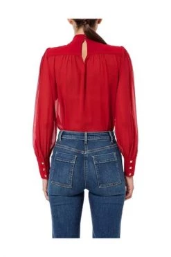 Elisabetta Franchi Blouses Georgette Blouse Red -Elisabetta Franchi Winkel d1d6f7e00d0886a695ad9a5f36398eb1