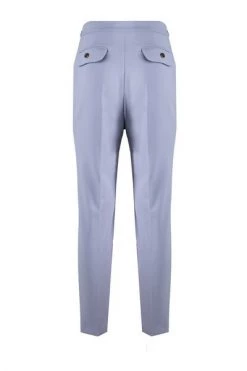 Elisabetta Franchi Chino's HYDRANGEA CIGARETTE TROUSERS Blue