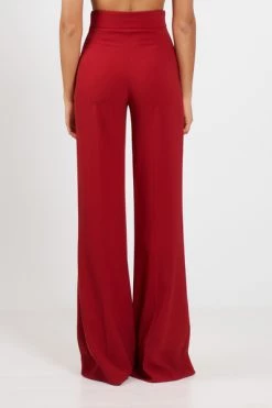 Elisabetta Franchi Wijde Broeken Wide Trousers Red -Elisabetta Franchi Winkel d35da2d108db359a1e7a18cb2773b754
