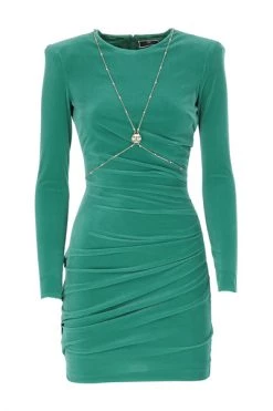 Elisabetta Franchi Casual Jurken Short Dresses Green -Elisabetta Franchi Winkel d45e58bd35ead4e3edde93b629e0c1c4
